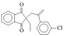 2-[2-(3-氯苯基)丙-2-烯-1-基]-2-乙基茚滿-1,3-二酮；
2-[2-(3-Chlorophenyl)-2-propen-1-yl]-2-ethyl-1H-indene-1,3(2H)-dione；
CPED